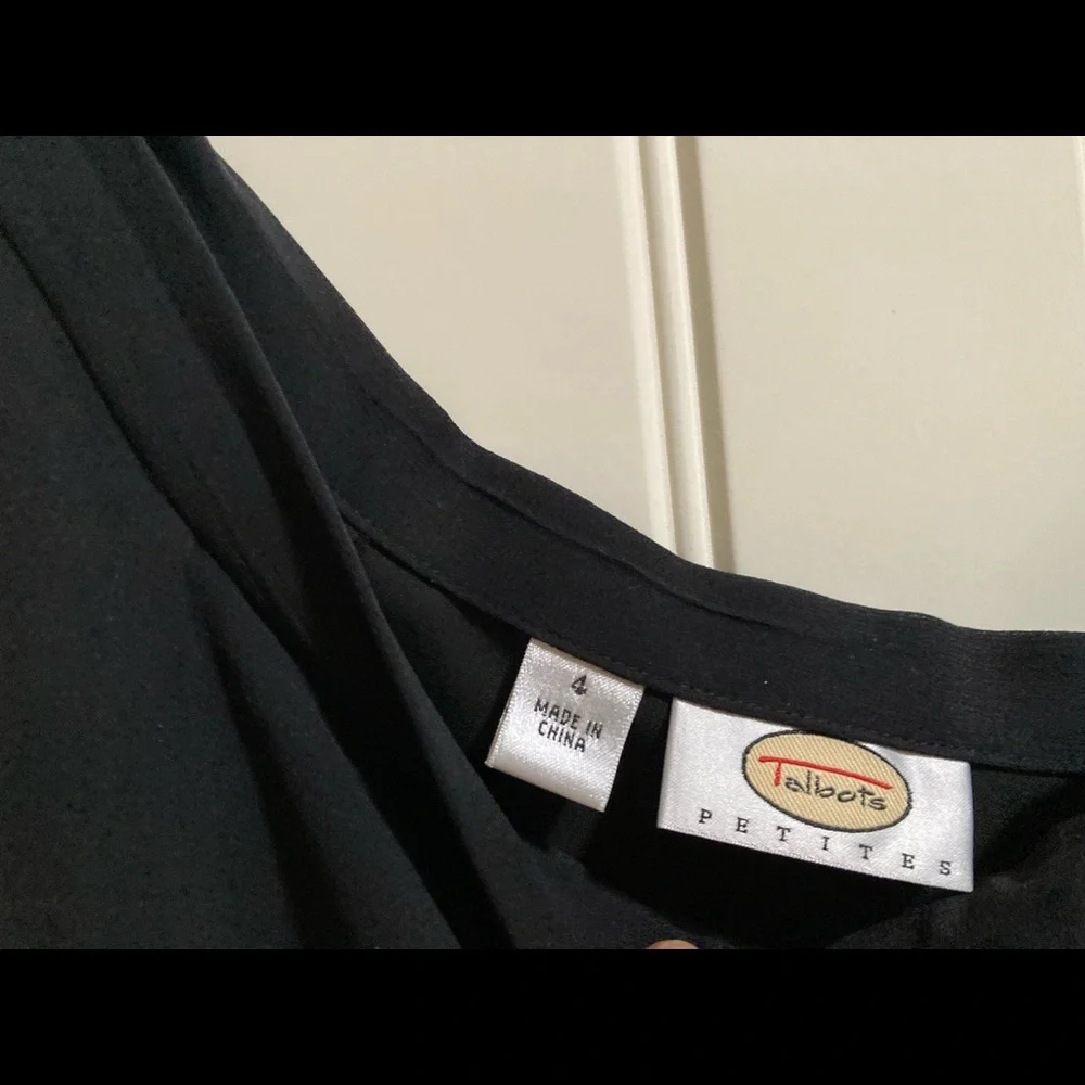 Elegant Talbots black and taupe party dress. 4P - Picture 4 of 6